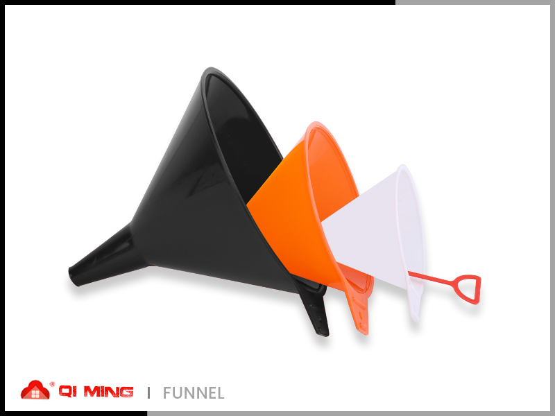 Colored plastic funnel combination